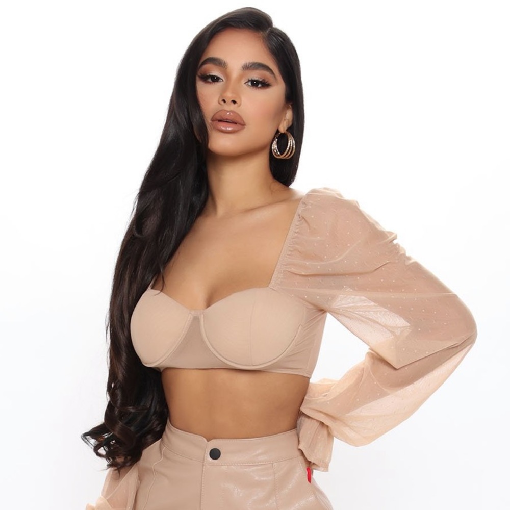 Fashion nova taupe crop top